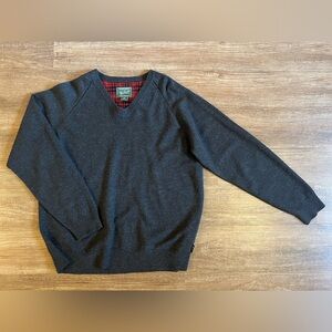 Woolrich Onyx Heather 100% Merino Wool Long Sleeve Crewneck Sweater XL E8